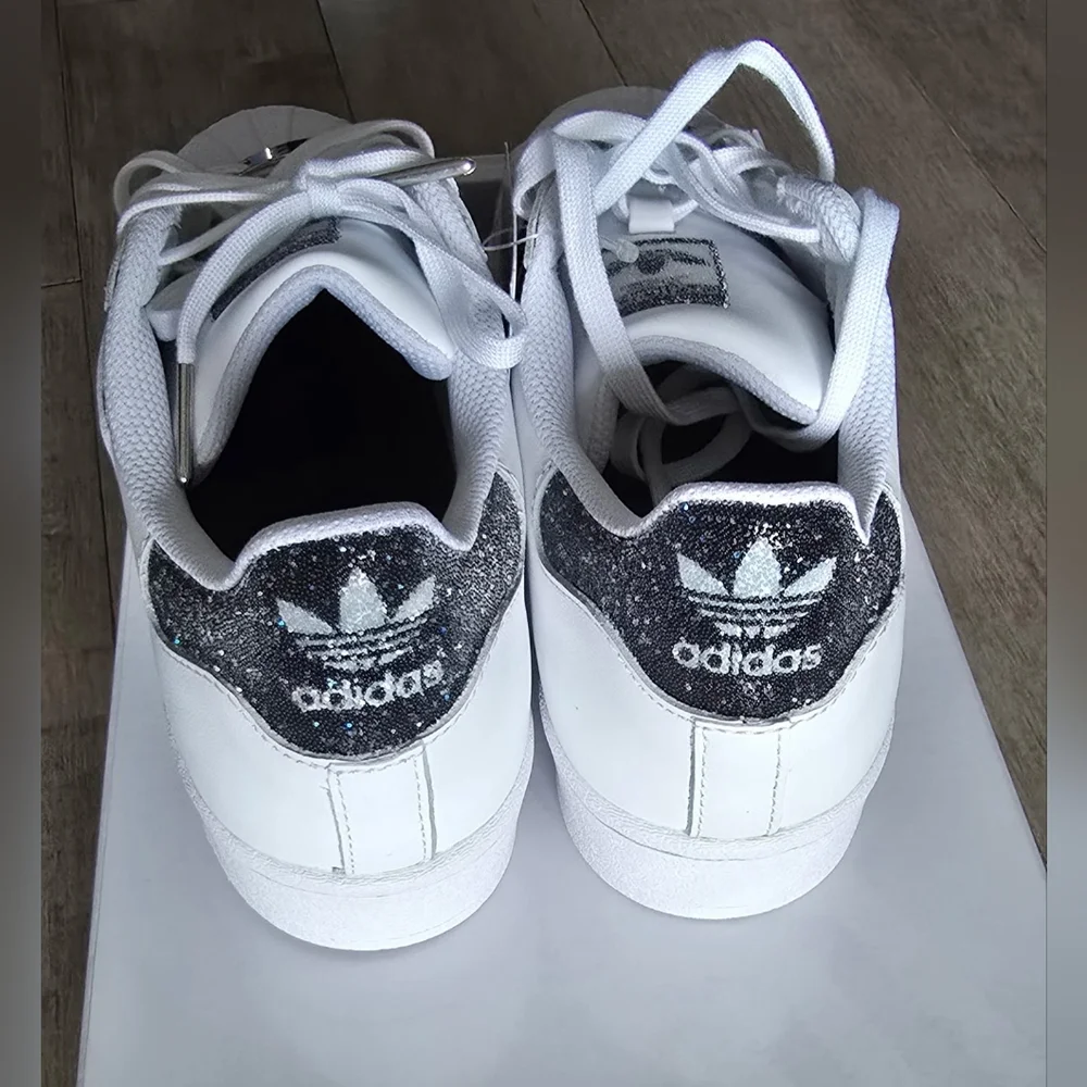 NIB - adidas Superstar Swarovski White Black dust bag Included Size 6.5 Womens - Picture 4 of 10
